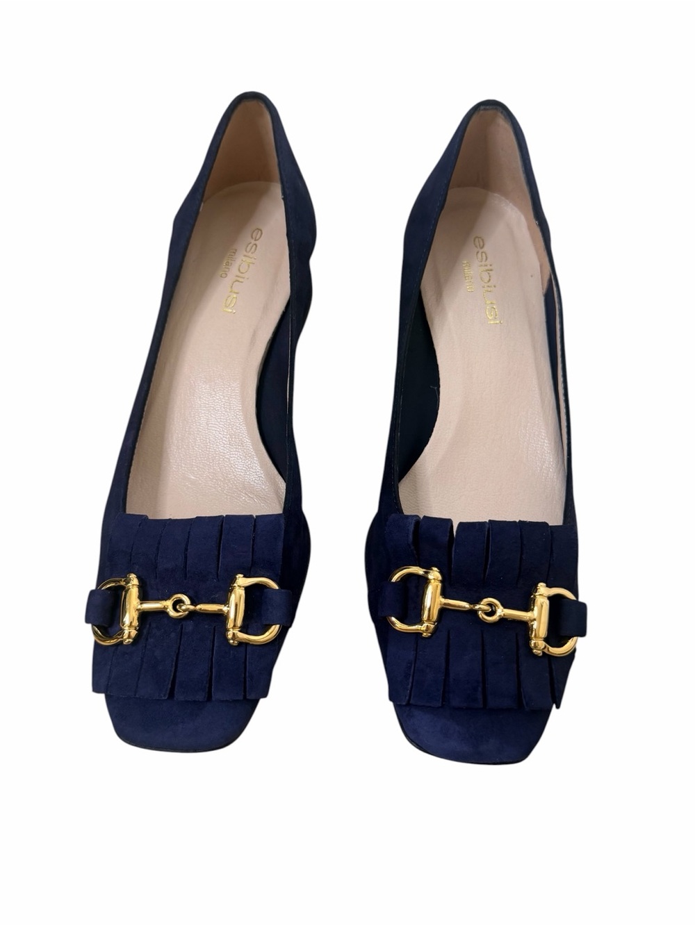 ESIBIUSI MILANO Nave Suede Pumps from Italy .